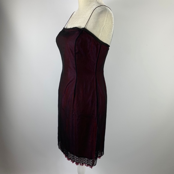 Tahari Sz 8 Formal Dress Silk Purple Beading Semi - Picture 5 of 8